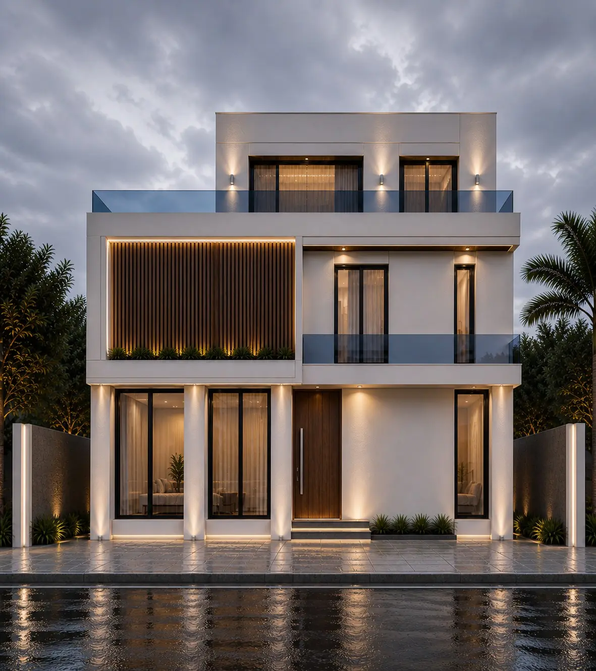 Contemporary Villa Al Hazoum facade designed by InterVia